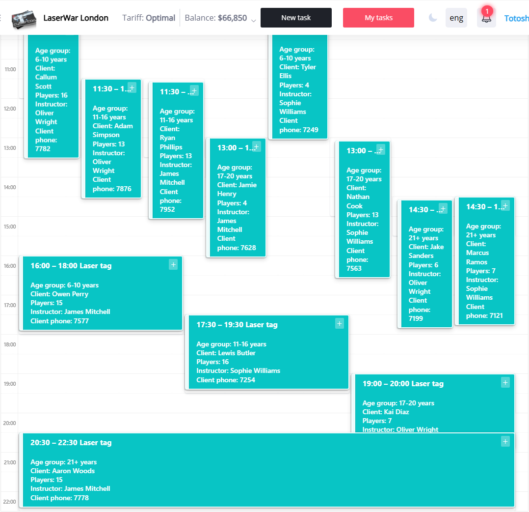 Order calendar updates shift start, filters and Venues / Board views