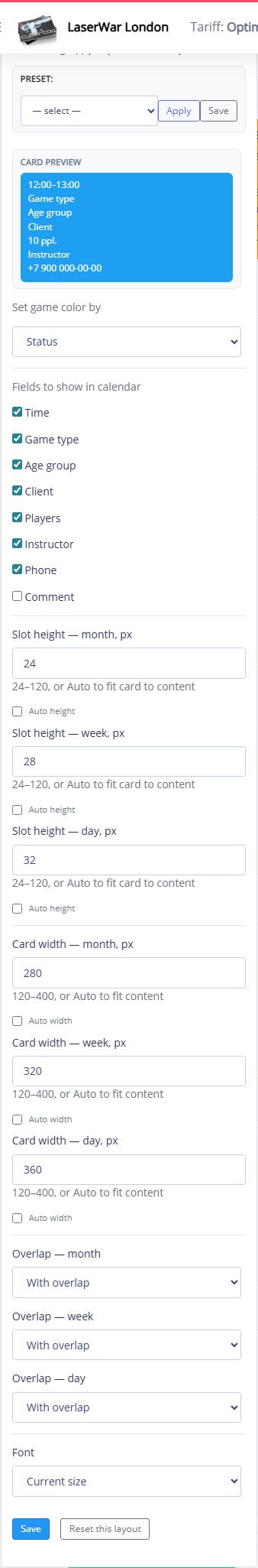 Simultaneous games setting: overlap or side by side