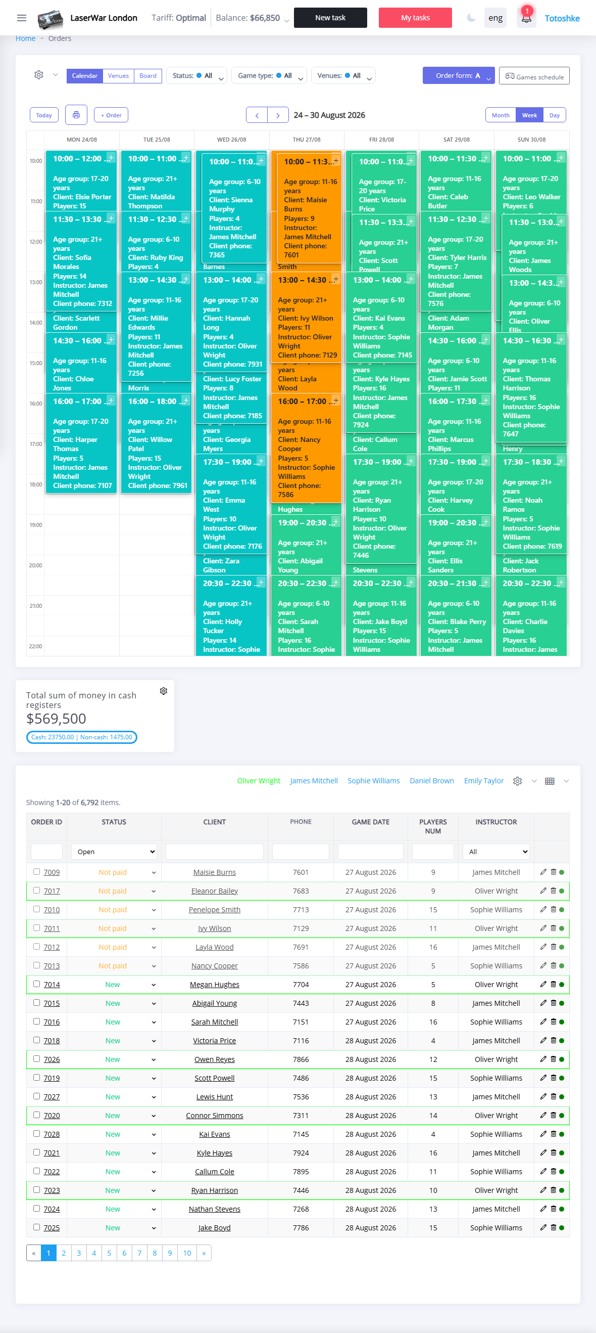 Schedule - calendar
